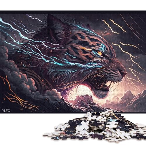 Puzzle Art Dream Tiger, 1000-teiliges Puzzle für Erwachsene, Holzpuzzle für Erwachsene und Kinder ab 12 Jahren, Lernspiele für zu Hause, DIY-Spielzeug (Größe 75 * 50 cm) von LiJianXXO