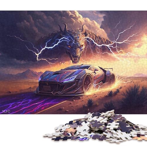 Puzzle Art Sportwagen-Puzzle für Erwachsene, 1000 Holzpuzzles für Erwachsene und Familien, Spielzeug, Denkspiel 75x50cm/1000 Teile von LiJianXXO