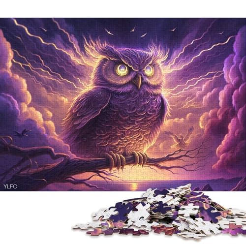 Puzzle Art Tier-Eule-Puzzles für Erwachsene, 1000 Holzpuzzles für Erwachsene und Familien, Spielzeug, Denkspiel 75x50cm/1000 Teile von LiJianXXO