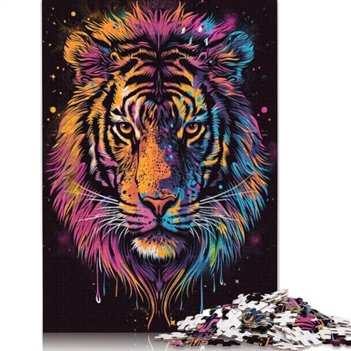 Puzzle Art Tiger, 1000 Teile, Kartonpuzzle für Erwachsene, Kinder ab 12 Jahren, tolles Geschenk für Erwachsene, Größe: 38 x 26 cm von LiJianXXO