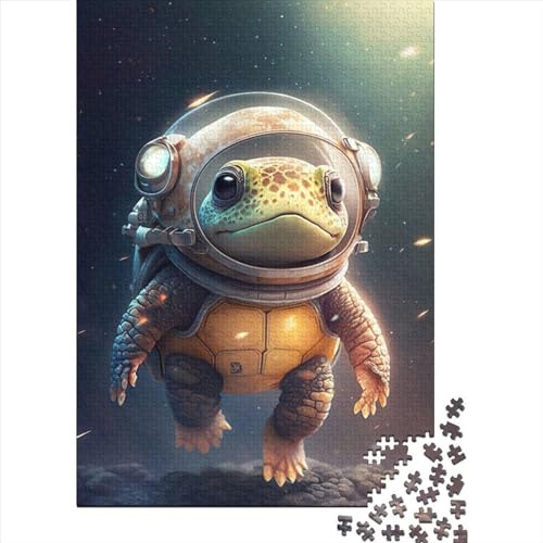 Puzzle Astronaut Weltraumschildkröte 500 Teile Puzzle Holzpuzzle für Erwachsene Kinder ab 12 Jahren Lernspiele Größe 52x38cm von LiJianXXO