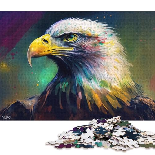 Puzzle Bunter Adler, Puzzle für Erwachsene, 1000 Stück, Holzpuzzle für Erwachsene und Familien, Spielzeug, Denkspiel 75x50cm, 1000 Teile von LiJianXXO