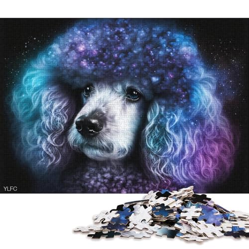 Puzzle Cosmic Animal Pudel, 1000-teiliges Puzzle für Erwachsene, Holzpuzzle für Erwachsene und Kinder ab 12 Jahren, Lernspiele für zu Hause, DIY-Spielzeug (Größe 75 * 50 cm) von LiJianXXO