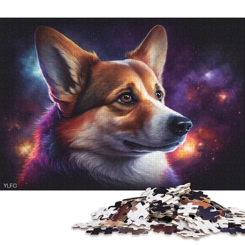 Puzzle Cosmic Art Corgi, 1000 Teile, Puzzle für Erwachsene, Holzpuzzle für Erwachsene und Kinder ab 12 Jahren, Lernspiele für zu Hause, DIY-Spielzeug 75x50cm/1000 Teile von LiJianXXO