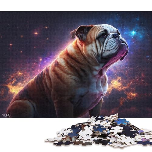 Puzzle Cosmic Bulldog, Puzzles für Erwachsene, 1000 Stück, Holzpuzzles für Erwachsene und Familien, Spielzeug, Denkspiel 75x50cm, 1000 Teile von LiJianXXO