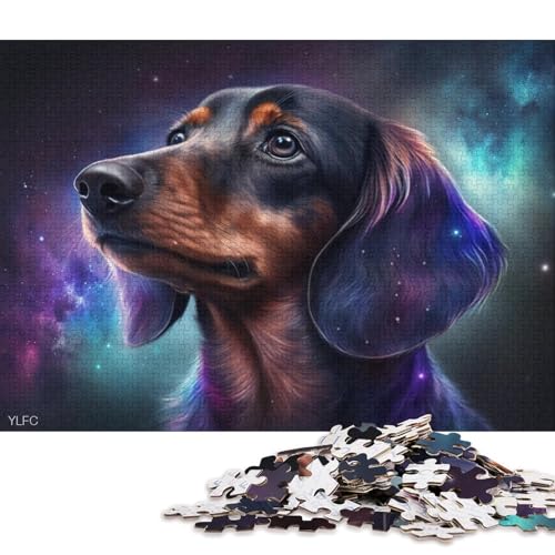 Puzzle Cosmic Galaxy Chihuahua Puzzle für Erwachsene 1000 Holzpuzzles für Erwachsene und Familien Spielzeug Denkspiel 75x50cm/1000 Teile von LiJianXXO