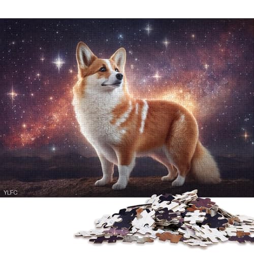 Puzzle Cosmic Space Corgi, 1000-teiliges Puzzle aus Karton für Erwachsene und Kinder ab 12 Jahren, tolles Geschenk für Erwachsene 38x26cm/1000 Teile von LiJianXXO