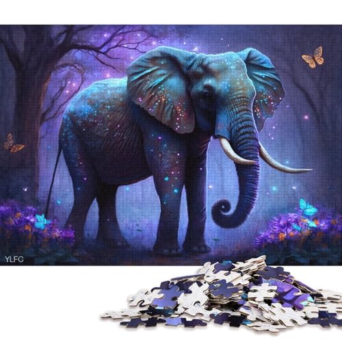 Puzzle Elefanten im Dschungel, Puzzle für Erwachsene, 1000 Holzpuzzles für Erwachsene und Familien, Spielzeug, Denkspiel 75x50cm/1000 Teile von LiJianXXO