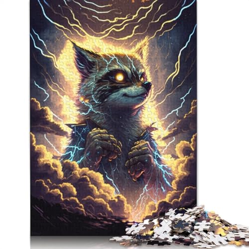 Puzzle Fantasy Art Waschbär-Puzzle 1000 Teile für Erwachsene Papppuzzle für Erwachsene und Jugendliche ab 12 Jahren zur Heimdekoration Größe: 38 x 26 cm von LiJianXXO