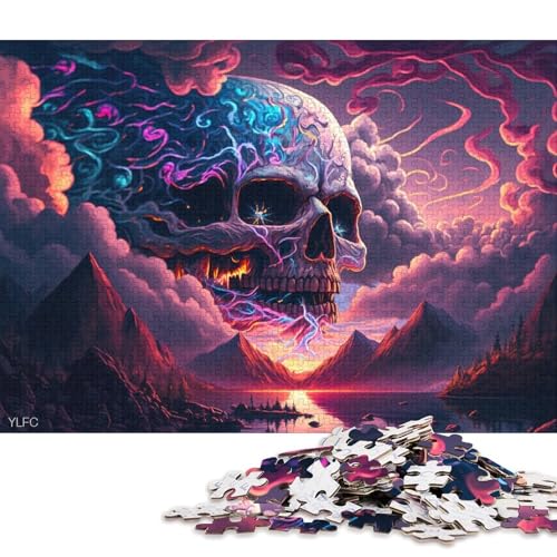 Puzzle Fantasy-Totenkopf-Puzzle für Erwachsene, 1000 Puzzleteile aus Pappe, für Erwachsene und Familien, Spielzeug, Denkspiel 38x26cm, 1000 Teile von LiJianXXO