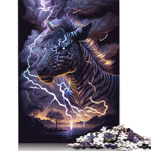 Puzzle-Geschenk, Fantasie-Zebra, 1000-teiliges Puzzle, Holzpuzzle für Erwachsene und Kinder ab 12 Jahren, herausfordernde Familiengröße: 75 x 50 cm von LiJianXXO