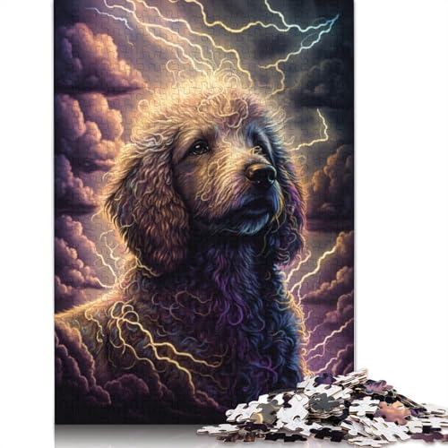 Puzzle-Geschenktraum-Pudel-Hund, 1000-teiliges Puzzle, Holzpuzzle für Erwachsene und Kinder ab 12 Jahren, Herausforderungsfamilie, Größe: 75 x 50 cm von LiJianXXO