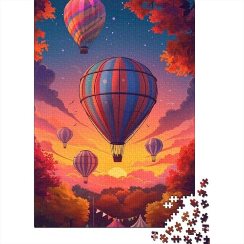 Puzzle Heißluftballons, 500 Teile, Holzpuzzle für Erwachsene und Kinder ab 12 Jahren, Lernspiele, Größe 52 x 38 cm von LiJianXXO