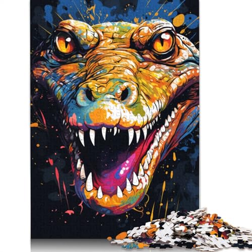 Puzzle Krokodile, 1000 Teile, Puzzle für Erwachsene, Kartonpuzzle für Erwachsene und Kinder, tolles Geschenk für Erwachsene, 38 x 26 cm von LiJianXXO