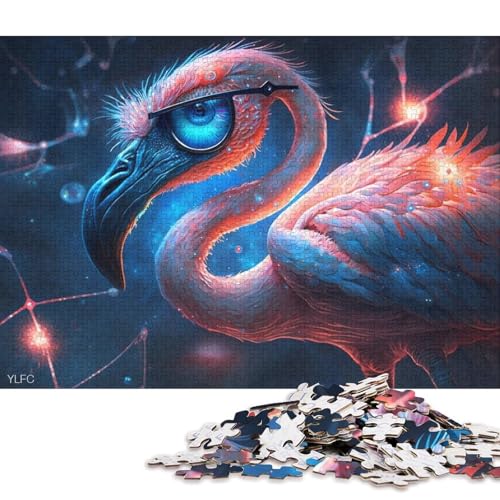 Puzzle Magic Art Flamingo Puzzles für Erwachsene 1000 Kartonpuzzles für Erwachsene und Familien Spielzeug Denkspiel 38x26cm/1000 Teile von LiJianXXO