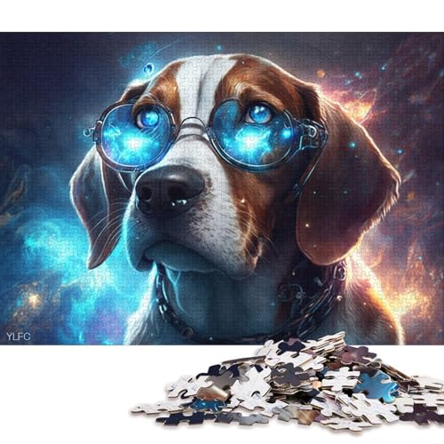 Puzzle Magic Beagle Warrior Puzzles für Erwachsene 1000 Holzpuzzles für Erwachsene und Familien Spielzeug Denkspiel 75x50cm/1000 Teile von LiJianXXO