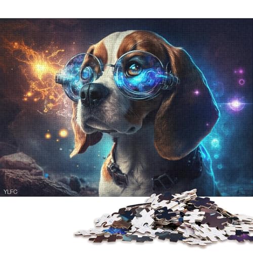 Puzzle Magic Beagle Warrior Puzzles für Erwachsene 1000 Holzpuzzles für Erwachsene und Familien Spielzeug Denkspiel 75x50cm/1000 Teile von LiJianXXO