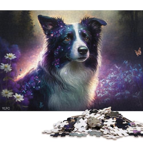 Puzzle Magic Border Collie Puzzle für Erwachsene, 1000 Puzzles aus Pappe für Erwachsene und Familien, Spielzeug, Denkspiel 38x26cm/1000 Teile von LiJianXXO