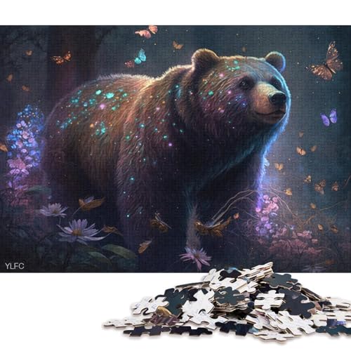 Puzzle Magic Brown Bear Puzzles für Erwachsene 1000 Holzpuzzles für Erwachsene und Familien Spielzeug Denkspiel 75x50cm/1000 Teile von LiJianXXO