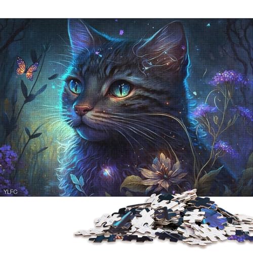 Puzzle Magic Cat, Puzzles für Erwachsene, 1000 Holzpuzzles für Erwachsene und Familien, Spielzeug, Denkspiel 75x50cm/1000 Teile von LiJianXXO