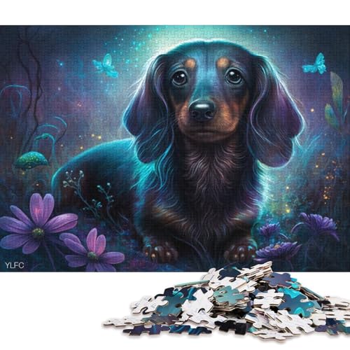 Puzzle Magic Dackel-Puzzle für Erwachsene, 1000 Puzzleteile aus Pappe, für Erwachsene und Familien, Spielzeug, Denkspiel 38x26cm, 1000 Teile von LiJianXXO