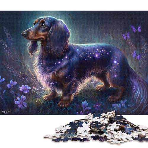 Puzzle Magic Dackel-Puzzle für Erwachsene, 1000 Puzzleteile aus Pappe, für Erwachsene und Familien, Spielzeug, Denkspiel 38x26cm, 1000 Teile von LiJianXXO