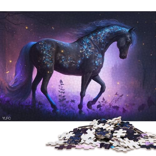 Puzzle Magic Horse Animals 1000-teiliges Puzzle aus Holz für Erwachsene und Kinder ab 12 Jahren. Lernpuzzle 75x50cm/1000 Teile von LiJianXXO