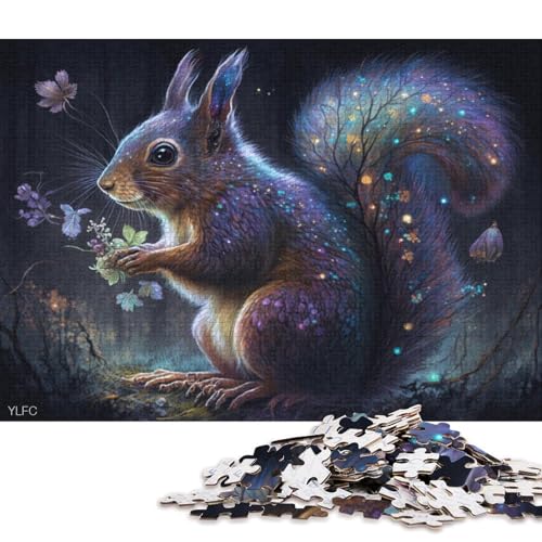 Puzzle Magic Squirrel, Puzzles für Erwachsene, 1000 Holzpuzzles für Erwachsene und Familien, Spielzeug, Denkspiel 75x50cm/1000 Teile von LiJianXXO