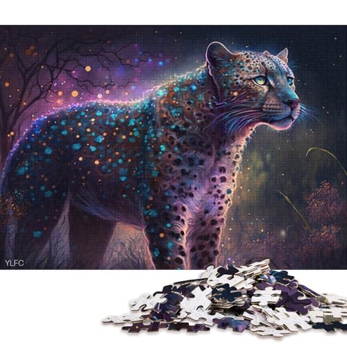 Puzzle Magic Wild Leopard, 1000-teiliges Puzzle, Holzpuzzle für Erwachsene und Kinder ab 12 Jahren, tolles Geschenk für Erwachsene 75x50cm/1000 Teile von LiJianXXO