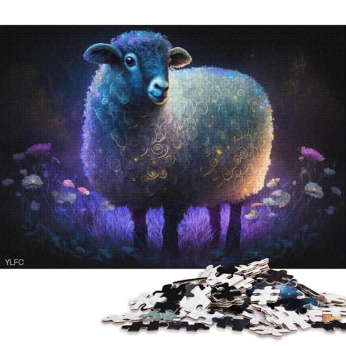 Puzzle Magisches Schaf, 1000 Teile, Holzpuzzle für Erwachsene und Kinder ab 12 Jahren, tolles Geschenk für Erwachsene (Größe 75 * 50 cm) von LiJianXXO