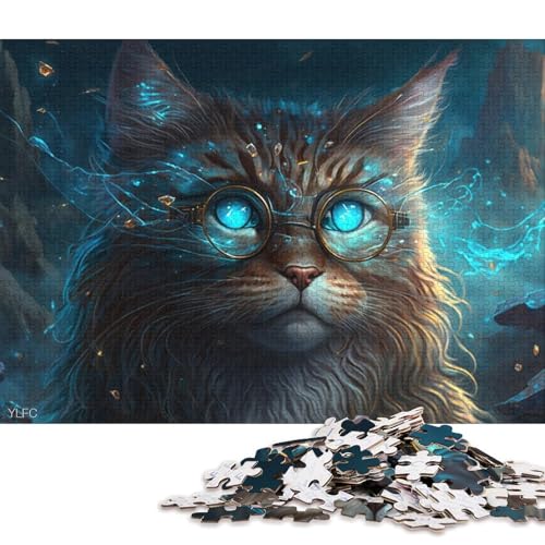 Puzzle Maine Coon Cat Warrior, Puzzle für Erwachsene, 1000 Stück, Papppuzzle für Erwachsene und Familien, Spielzeug, Denkspiel 38x26cm, 1000 Teile von LiJianXXO