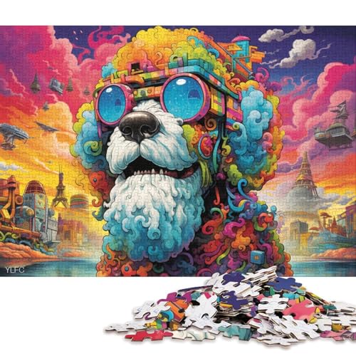 Puzzle Pudel Roboter Tier Puzzle für Erwachsene 1000 Kartonpuzzles für Erwachsene und Familien Spielzeug Denkspiel 38x26cm/1000 Teile von LiJianXXO