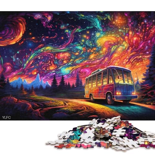 Puzzle Rainbow Bus Puzzles für Erwachsene 1000 Holzpuzzles für Erwachsene und Familien Spielzeug Denkspiel 75x50cm/1000 Teile von LiJianXXO