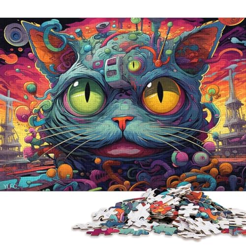 Puzzle Roboter Farbe Garfield Katze Puzzles für Erwachsene 1000 Kartonpuzzles für Erwachsene und Familien Spielzeug Denkspiel 38x26cm/1000 Teile von LiJianXXO