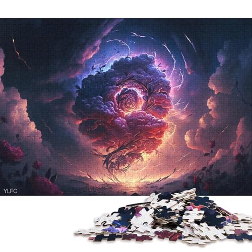 Puzzle Rose Cloud Puzzles für Erwachsene 1000 Kartonpuzzles für Erwachsene und Familien Spielzeug Denkspiel 38x26cm/1000 Teile von LiJianXXO