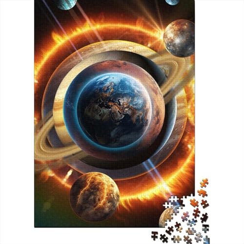 Puzzle Sonnensystem, 1000 Teile, Holzpuzzle für Erwachsene und Kinder ab 12 Jahren, Lernspiele, Größe 75 x 50 cm von LiJianXXO