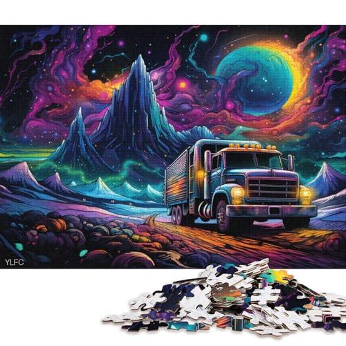 Puzzle Trucks im Weltraum, Puzzle für Erwachsene, 1000 Holzpuzzles für Erwachsene und Familien, Spielzeug, Denkspiel 75x50cm/1000 Teile von LiJianXXO