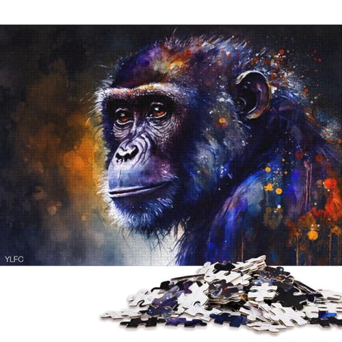 Puzzle für Erwachsene, 1000 Bunte Affen-Puzzles für Erwachsene, Holzpuzzle, Lernspiel für Erwachsene und Kinder (Größe 75 * 50 cm) von LiJianXXO