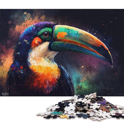 Puzzle für Erwachsene, 1000 Bunte Tukan-Puzzles für Erwachsene, Holzpuzzle, Lernspiel für Erwachsene und Kinder (Größe 75 * 50 cm) von LiJianXXO