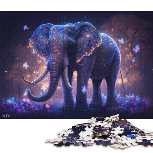 Puzzle für Erwachsene, 1000 Elefanten im Dschungel, Puzzle für Erwachsene, Holzpuzzle, Lernspiel für Erwachsene und Kinder (Größe 75 * 50 cm) von LiJianXXO