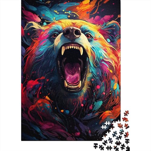 Puzzle für Erwachsene, 1000 Farbmalereien, süße Bären-Puzzles für Erwachsene und Kinder, Holzpuzzle, Lernspielzeug, 50 x 75 cm von LiJianXXO