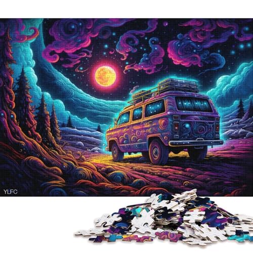 Puzzle für Erwachsene, 1000 Lastwagen im Weltraum, Puzzles für Erwachsene, Holzpuzzles, Weihnachtspuzzlegeschenke 75x50cm/1000 Teile von LiJianXXO