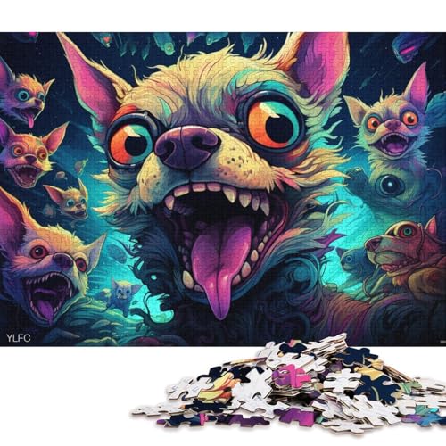 Puzzle für Erwachsene, 1000 Puzzle-Spielzeug, Chihuahua im Weltraum, Puzzle für Erwachsene, Holzpuzzle, Puzzle, praktisches Spiel 75x50cm/1000 Teile von LiJianXXO