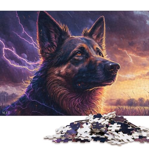 Puzzle für Erwachsene, 1000 Puzzle-Spielzeug, Fantasy-Kunst, Deutscher Schäferhund, Puzzle für Erwachsene, Holzpuzzle, Puzzle, praktisches Spiel 75x50cm/1000 Teile von LiJianXXO