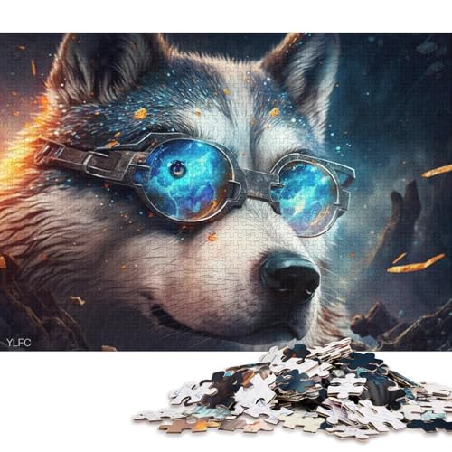 Puzzle für Erwachsene, 1000 Puzzle-Spielzeug, Husky-Magisches Tier-Puzzle für Erwachsene, Holzpuzzle, Puzzle, praktisches Spiel 75x50cm/1000 Teile von LiJianXXO