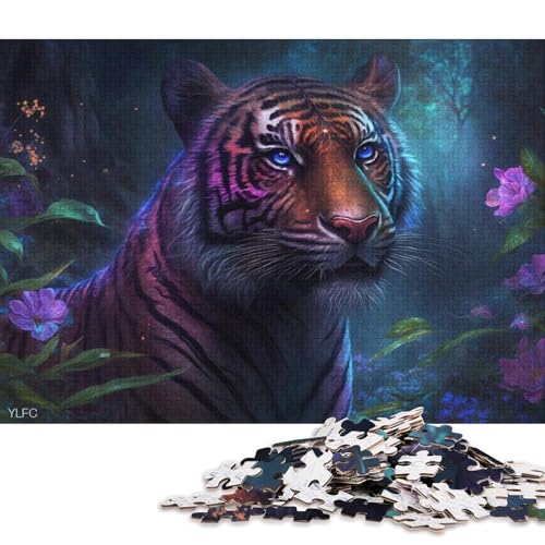 Puzzle für Erwachsene, 1000 Puzzle-Spielzeug, König des Dschungeltigers, Puzzle für Erwachsene, Kartonpuzzle, Puzzle, praktisches Spiel 38x26cm/1000 Teile von LiJianXXO