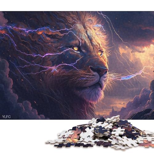 Puzzle für Erwachsene, 1000 Puzzle-Spielzeug, Kunst, Tier, Löwe, Puzzle für Erwachsene, Kartonpuzzle, Puzzle, praktisches Spiel 38x26cm/1000 Teile von LiJianXXO