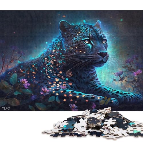 Puzzle für Erwachsene, 1000 Puzzle-Spielzeug, Magic Wild Leopard, Puzzle für Erwachsene, Kartonpuzzle, Puzzle, praktisches Spiel 38x26cm/1000 Teile von LiJianXXO