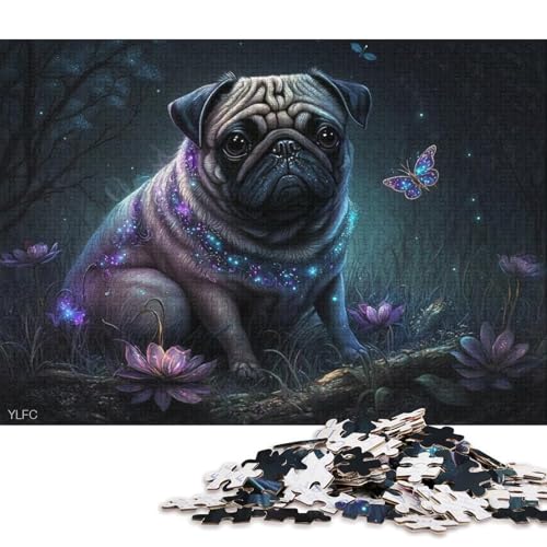 Puzzle für Erwachsene, 1000 Puzzle-Spielzeug, Möpse im Dschungel, Puzzle für Erwachsene, Holzpuzzle, Puzzle, praktisches Spiel 75x50cm/1000 Teile von LiJianXXO