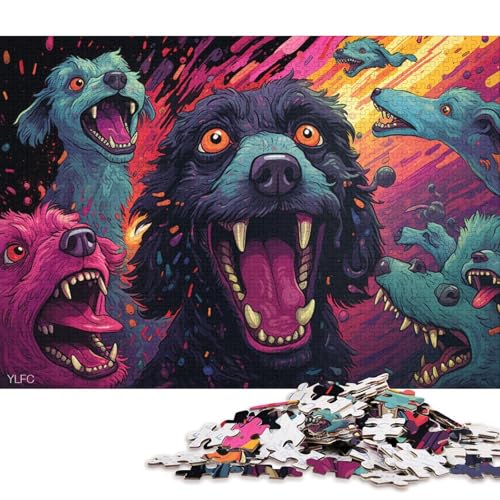 Puzzle für Erwachsene, 1000 Puzzle-Spielzeug, Pudel-Kunst-Puzzle für Erwachsene, Karton-Puzzles, Puzzle, praktisches Spiel 38x26cm/1000 Teile von LiJianXXO